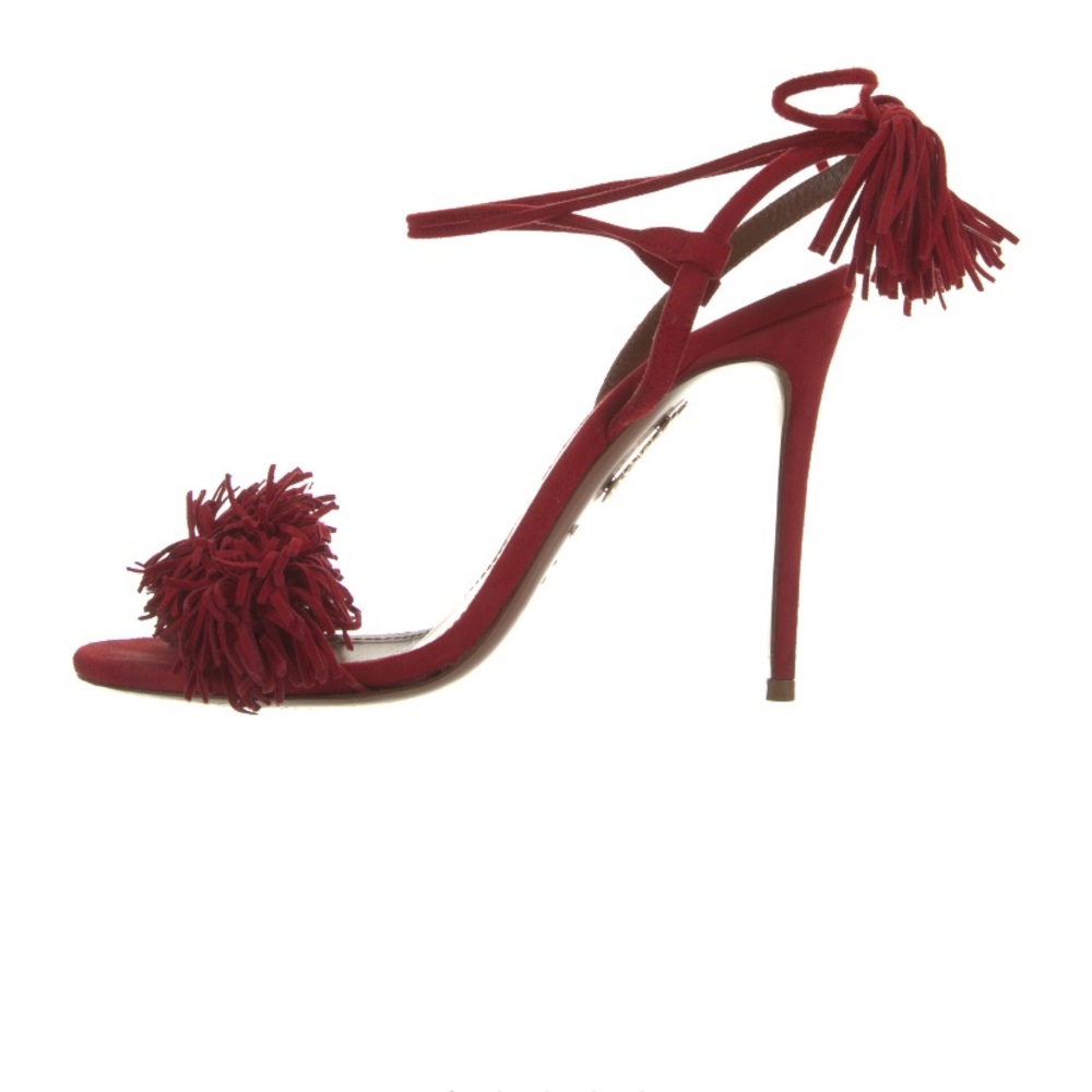 Aquazzura velvet  trim embellished heels